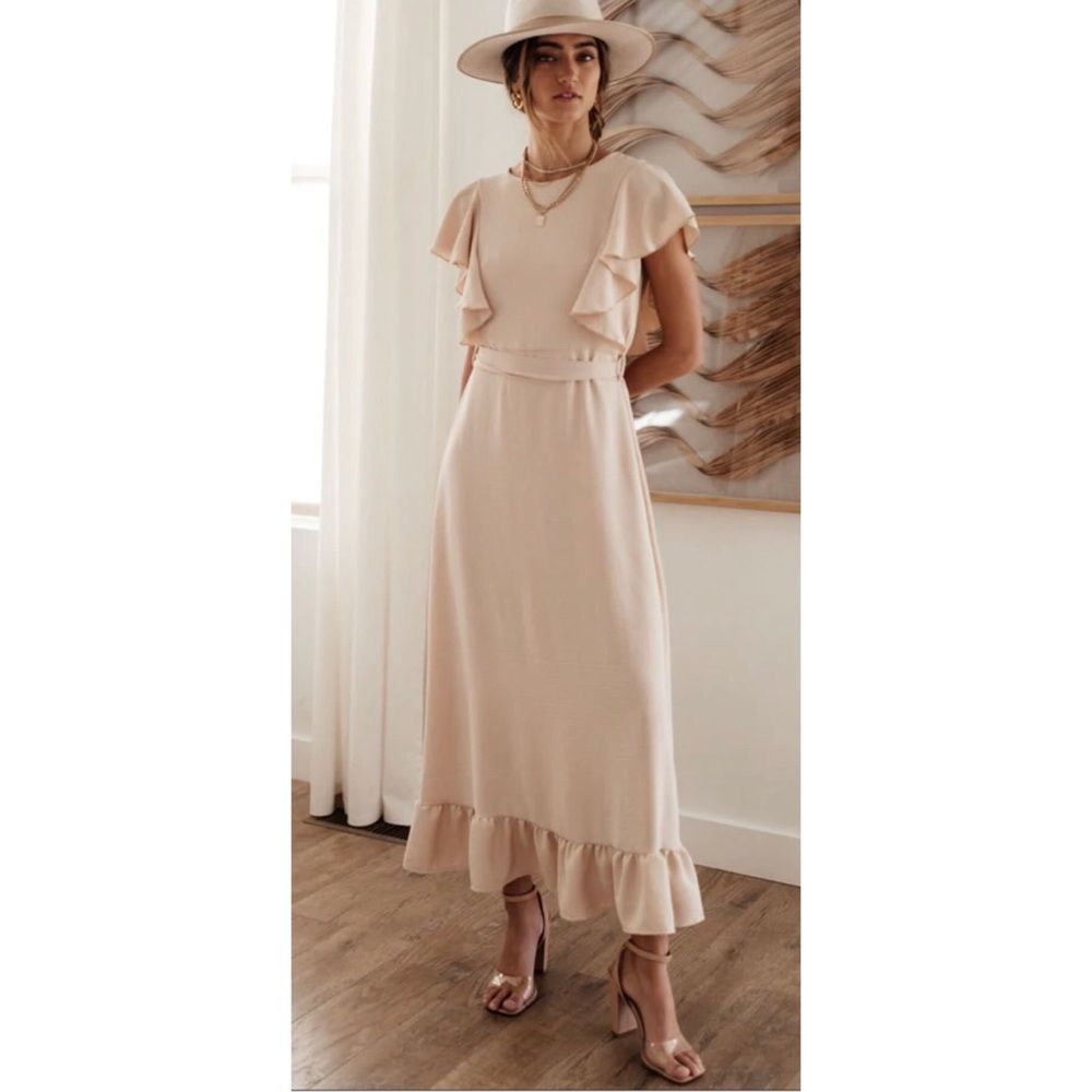 Bohme Janet Ruffle Sleeve Maxi Dress Size XL